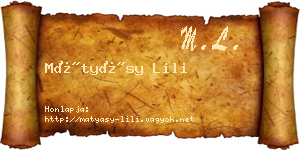 Mátyásy Lili névjegykártya